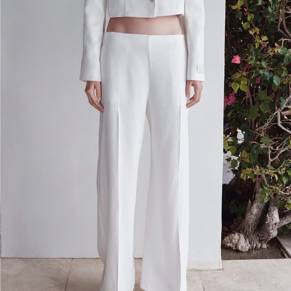 Aritzia White Wide linen Women's Pants